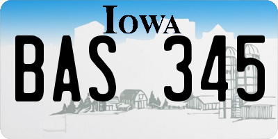 IA license plate BAS345