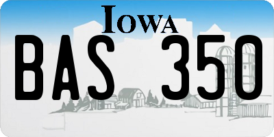 IA license plate BAS350