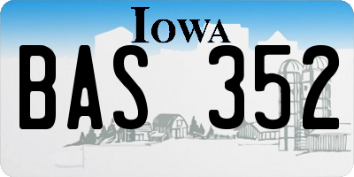 IA license plate BAS352