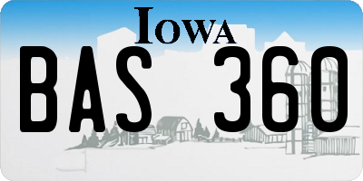 IA license plate BAS360