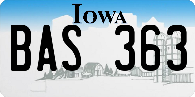 IA license plate BAS363