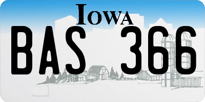 IA license plate BAS366