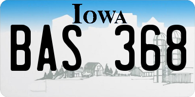 IA license plate BAS368