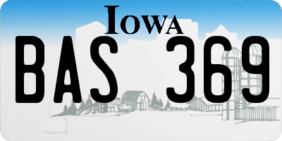 IA license plate BAS369