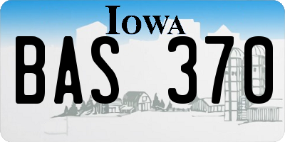 IA license plate BAS370