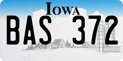 IA license plate BAS372