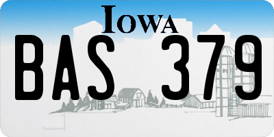 IA license plate BAS379