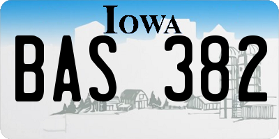 IA license plate BAS382
