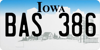 IA license plate BAS386
