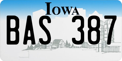 IA license plate BAS387