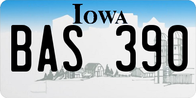 IA license plate BAS390