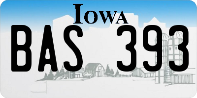 IA license plate BAS393