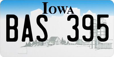 IA license plate BAS395