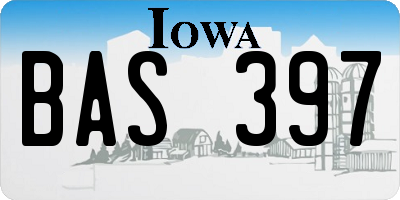 IA license plate BAS397