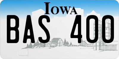 IA license plate BAS400