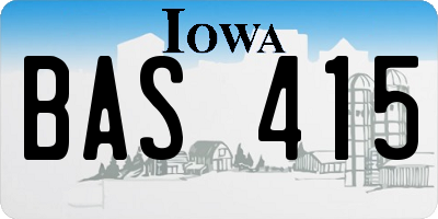 IA license plate BAS415