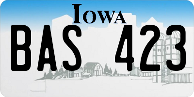 IA license plate BAS423