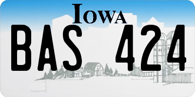 IA license plate BAS424