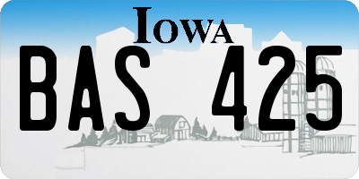 IA license plate BAS425