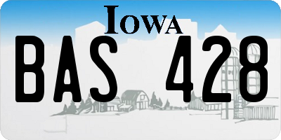 IA license plate BAS428