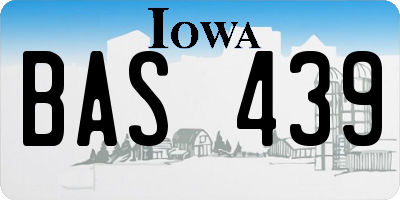 IA license plate BAS439