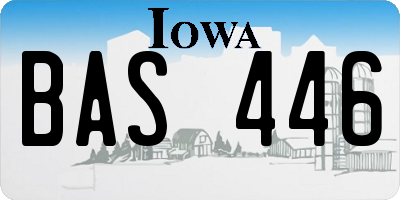 IA license plate BAS446
