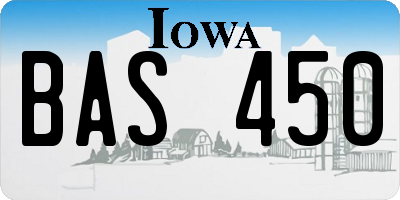 IA license plate BAS450