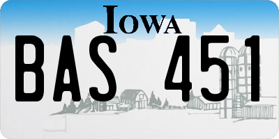IA license plate BAS451