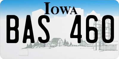 IA license plate BAS460