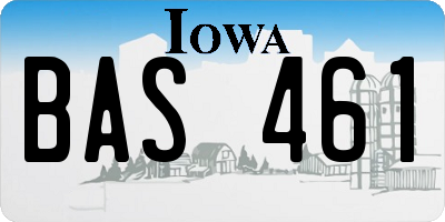 IA license plate BAS461
