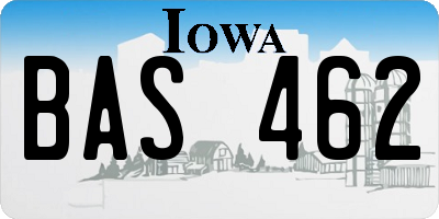 IA license plate BAS462