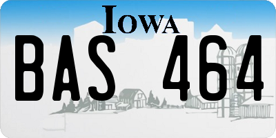 IA license plate BAS464