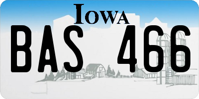 IA license plate BAS466