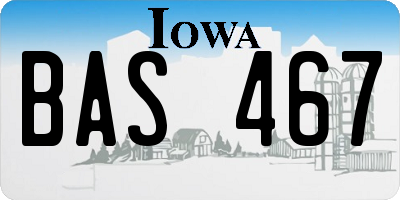 IA license plate BAS467