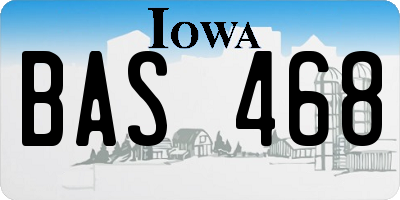 IA license plate BAS468