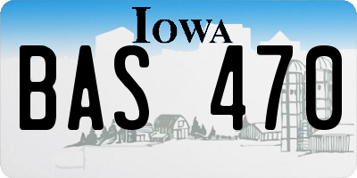 IA license plate BAS470