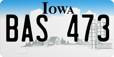 IA license plate BAS473
