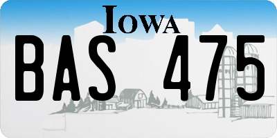 IA license plate BAS475