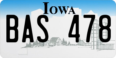 IA license plate BAS478
