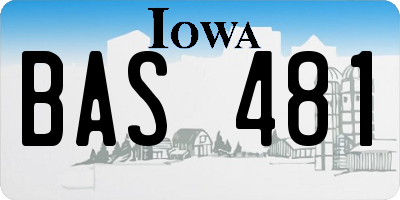 IA license plate BAS481