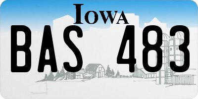 IA license plate BAS483