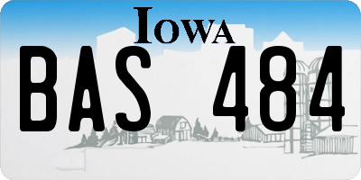 IA license plate BAS484