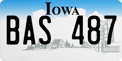 IA license plate BAS487