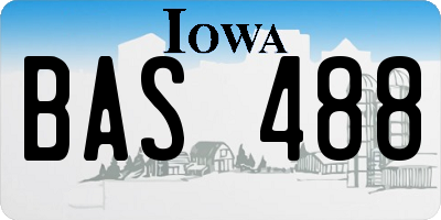IA license plate BAS488