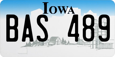 IA license plate BAS489
