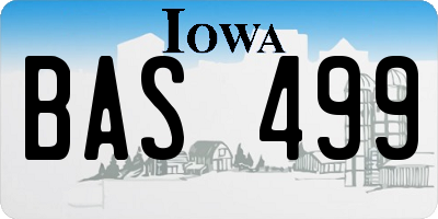 IA license plate BAS499