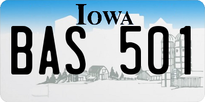 IA license plate BAS501