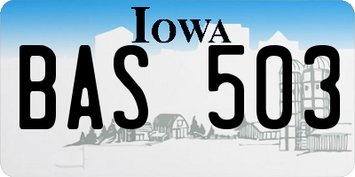 IA license plate BAS503