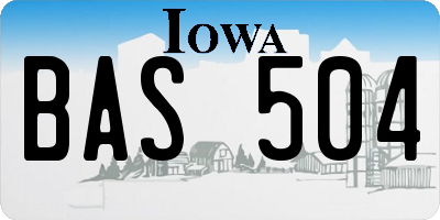 IA license plate BAS504