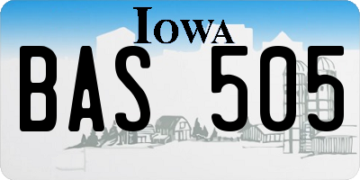 IA license plate BAS505